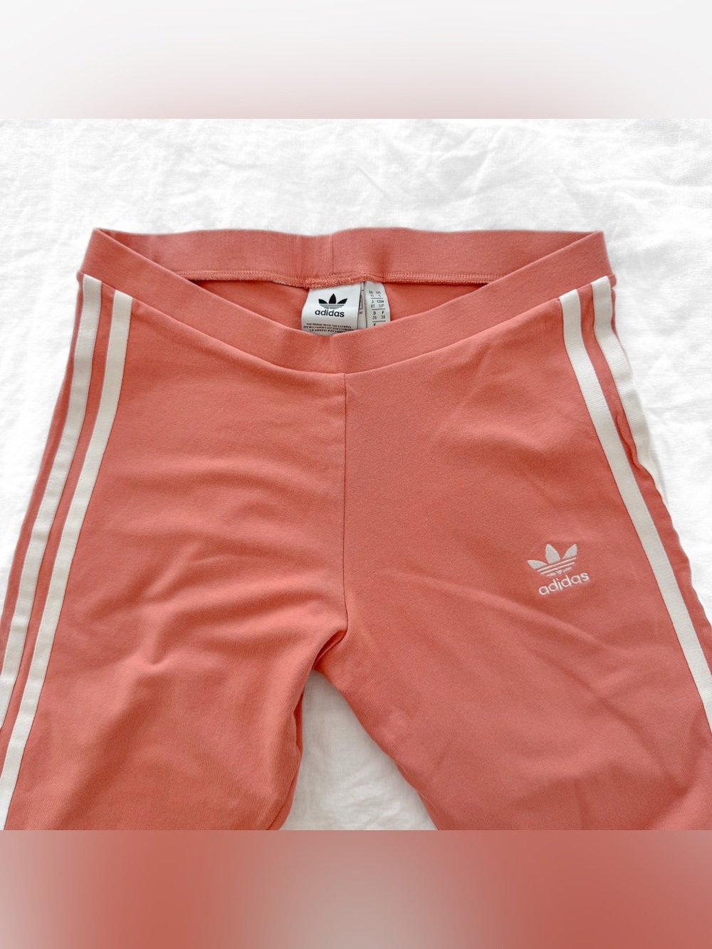 adidas Women’s Dusty Pink Three-Stripe Leggings - Picture 5 of 6